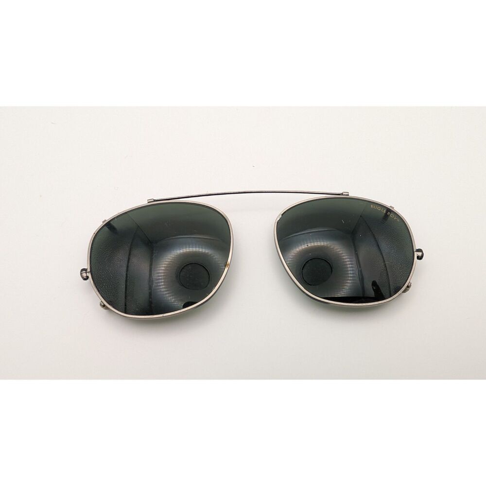 Vintage Bugle Boy Gold Colored Frame Clip on Sunglasses